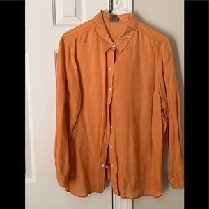 J. Jill 100% linen button down blouse.  Mango XL